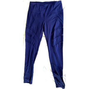 Yogalicious Leggings Womens Large Navy Blue Mesh Panel High Rise Yoga Athletic